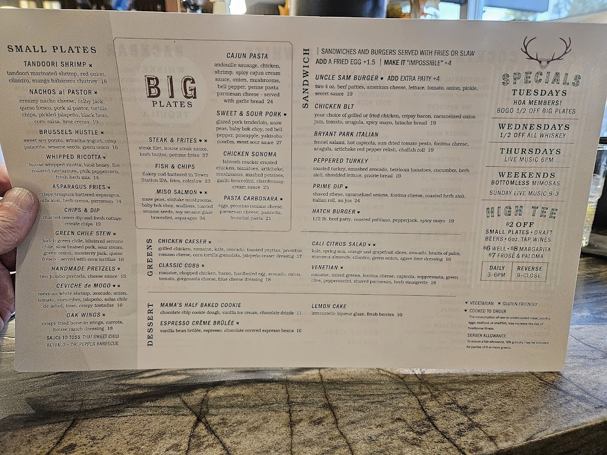 The Oakmont Menu - Image 4